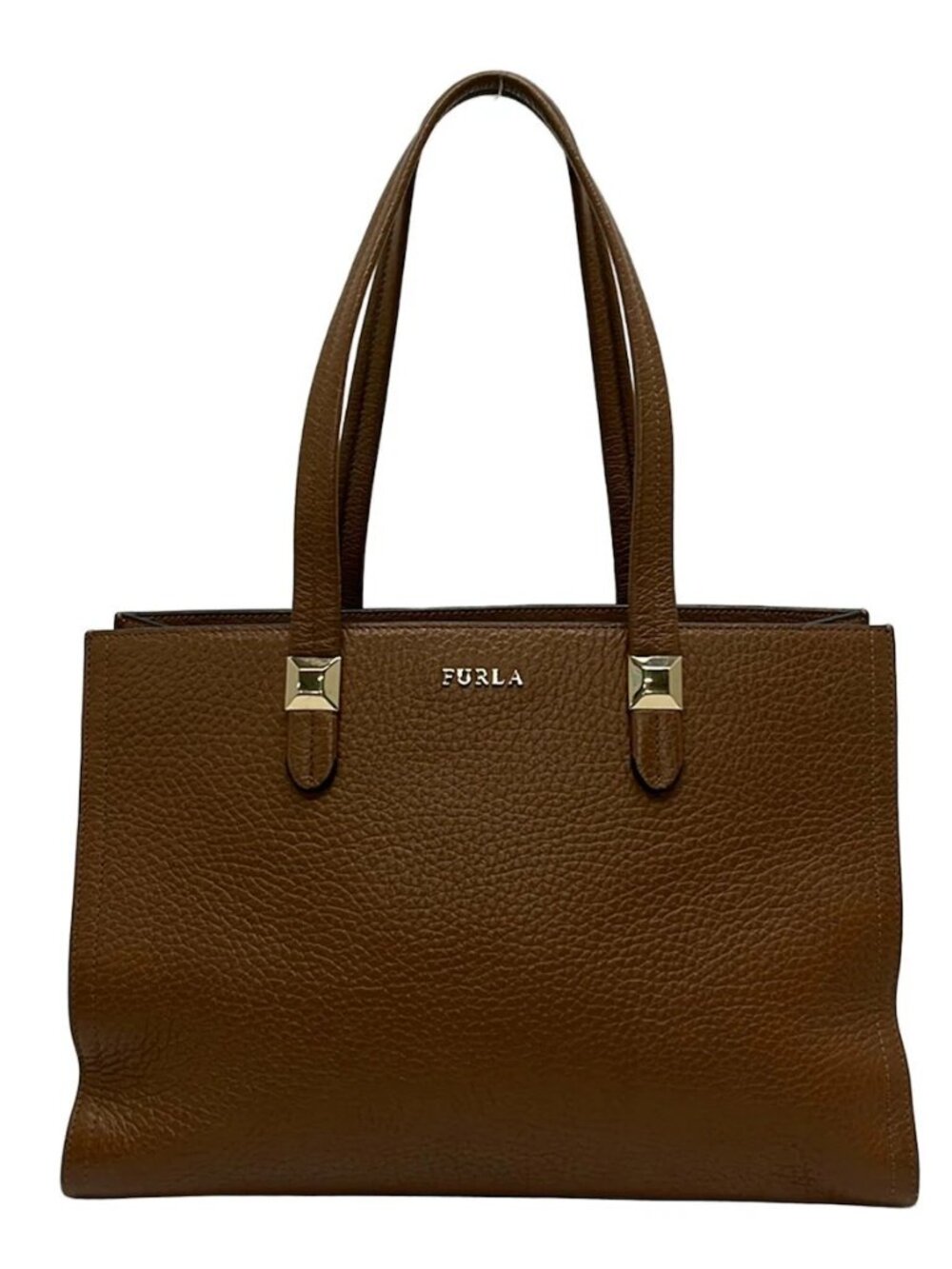 FURLA kim Brown Leather Tote Bag